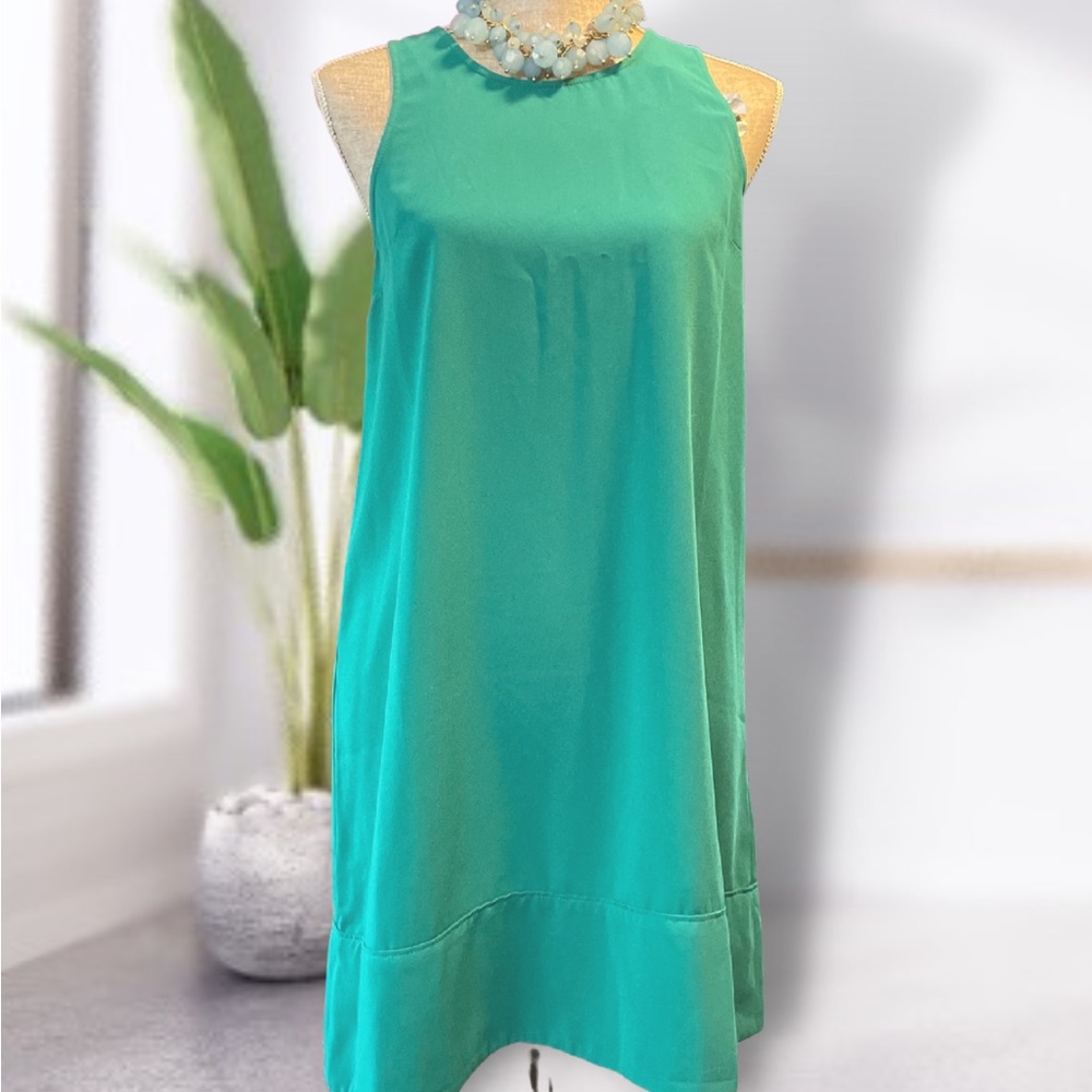 Vintage style green slip on dress